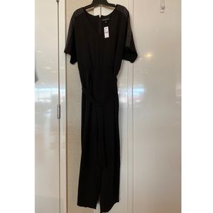 Black plus size jumpsuit w Silver studded sleeves